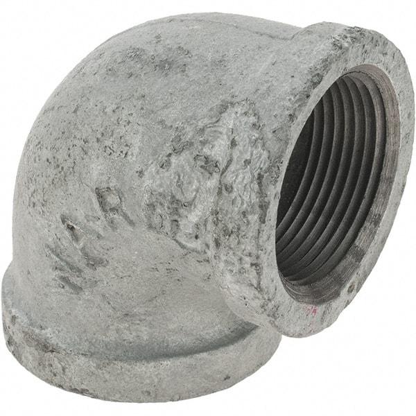 Value Collection - Class 150, 1-1/4" Galvanized Pipe 90° Elbow - Threaded, Malleable Iron - Benchmark Tooling