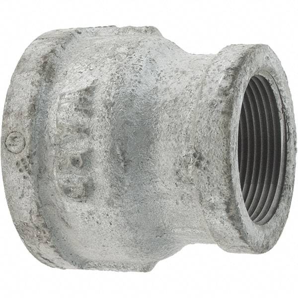 Value Collection - Class 150, 2 x 1-1/2" Galvanized Pipe Reducing Coupling - Threaded, Malleable Iron - Benchmark Tooling