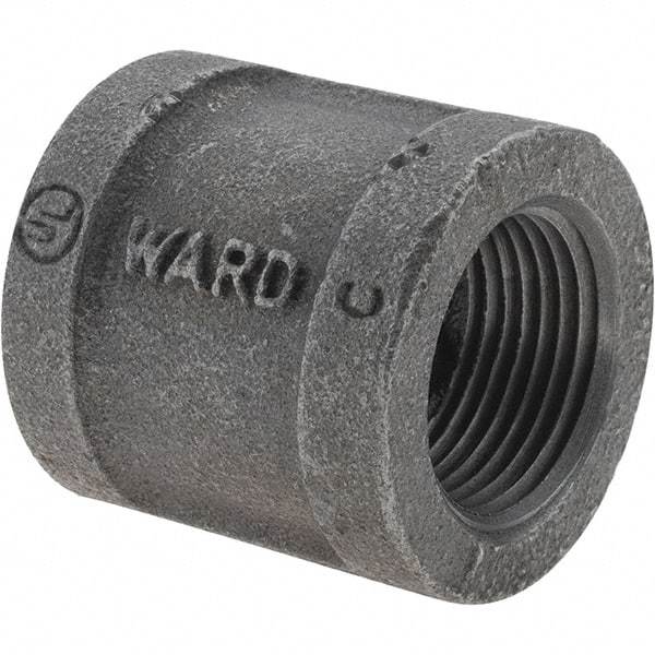 Value Collection - Size 3/4", Class 150, Malleable Iron Black Pipe Coupling (Right Hand) - 150 psi, Threaded End Connection - Benchmark Tooling