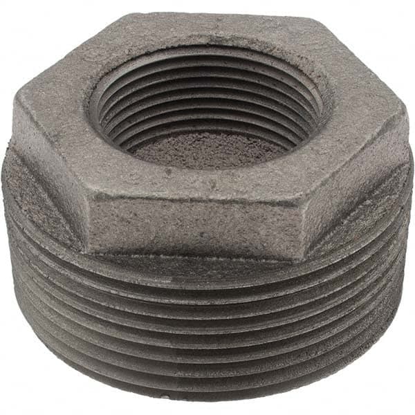 Value Collection - Size 2-1/2 x 1-1/4", Class 150, Malleable Iron Black Pipe Hex Bushing - 150 psi, Threaded End Connection - Benchmark Tooling