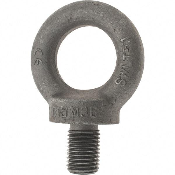 Value Collection - 5,100 Kg Capacity, Steel, M36x4.00 Thread, Fixed Lifting Eye Bolt - Fully Threaded, 54mm Shank, 54mm Thread Length, Shoulder - Benchmark Tooling