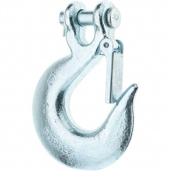 Value Collection - 1/2" Chain Diam, 43 Chain Grade Clevis Hook - 9,200 Lb Capacity, 3/4" Hook Throat, 4" OAL - Benchmark Tooling