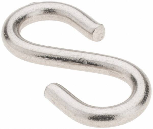 Value Collection - Stainless Steel S-Hook - 17 Lb Capacity, 0.114" Wire, 1-1/4" OAL - Benchmark Tooling