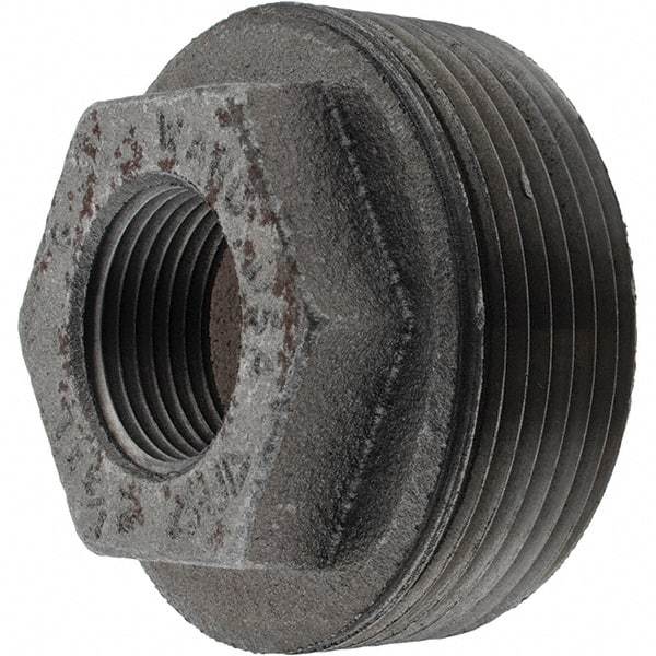 Value Collection - Size 2-1/2 x 1", Class 150, Malleable Iron Black Pipe Hex Bushing - 150 psi, NPT End Connection - Benchmark Tooling