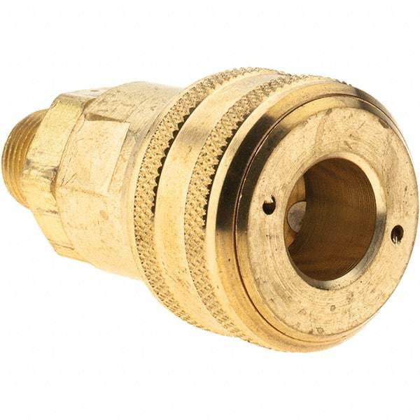 Value Collection - 1/2 Male Pipe Industrial Pneumatic Hose Coupler - Brass, 1/2" Body Diam - Benchmark Tooling