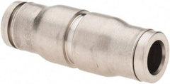 Parker - 1/4" Outside Diam, Nickel Plated Brass Push-to-Connect Tube Union - 435 Max psi, Tube to Tube Connection, FKM O-Ring - Benchmark Tooling