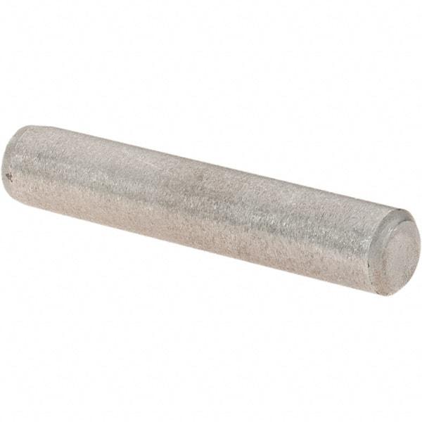 Value Collection - 3/16" Diam x 1" Pin Length Grade 8 Alloy Steel Standard Dowel Pin - C 50-58 Hardness, 7,200 Lb Breaking Strength, 1 Beveled & 1 Rounded End - Benchmark Tooling