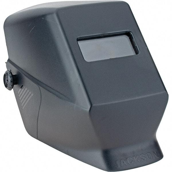 Value Collection - 2" Window Width x 4-1/4" Window Height, Auto-Darkening Lens, Fixed Front Welding Helmet - Blue Lens - Benchmark Tooling