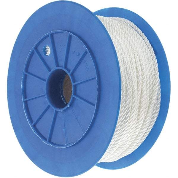 Value Collection - 600' Max Length Nylon Solid Braid Rope - 1/4" Diam, 124 Lb Capacity - Benchmark Tooling