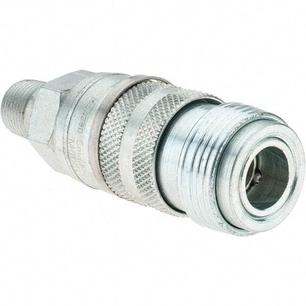 Value Collection - 3/8 Male Pipe Industrial Pneumatic Hose Coupler - Steel - Benchmark Tooling