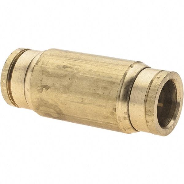 Parker - 5/8" Outside Diam, Brass Push-to-Connect Tube Union - Tube to Tube Connection, Nitrile O-Ring - Benchmark Tooling