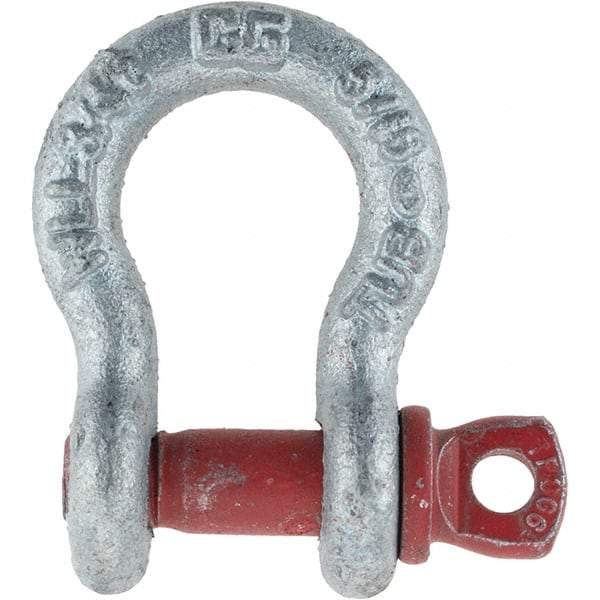 Value Collection - 5/16" Nominal Chain Size, 0.75 Ton Steel Screw Anchor Shackle - Benchmark Tooling