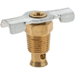 Value Collection - 1/8" Pipe, External Seat Drain Cock & Shutoff Valve - 1/8 Thread, 150 Max psi, 1-1/8" Long - Benchmark Tooling