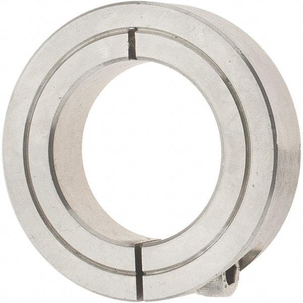 Value Collection - 1-1/4" Bore, Stainless Steel, One Piece Clamp Collar - 2-1/16" Outside Diam, 1/2" Wide - Benchmark Tooling