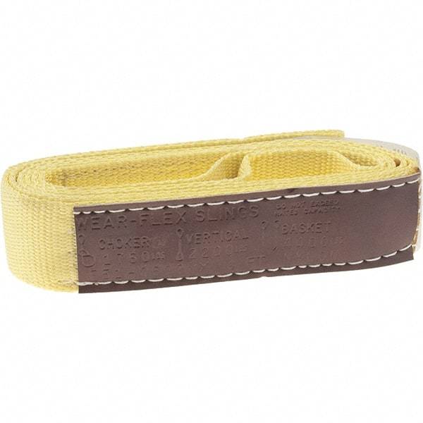 Value Collection - 6' Long x 2" Wide, 1 Ply, Nylon Web Sling - 1,760 Lb Choker Capacity, Yellow - Benchmark Tooling