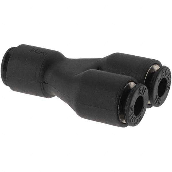 Parker - 1/8" Outside Diam, Nylon Push-to-Connect Tube Union Y - 290 Max psi - Benchmark Tooling