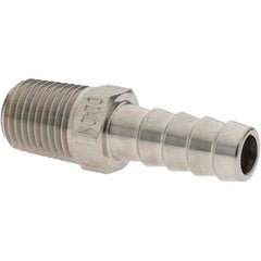 Value Collection - 1/4 MNPT Thread Barb x NPT Hose Insert - 3/8" ID Hose, Stainless Steel - Benchmark Tooling