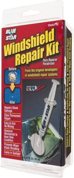 Value Collection - Automotive Repair & Service Kits Type: Windshield Repair Kit Contents: 1 Syringe, Repair Compound, Adhesive Disk and Pedestal for One Repair - Benchmark Tooling