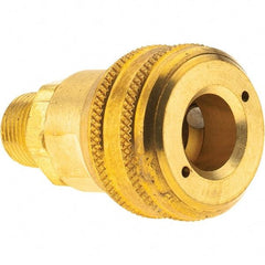 Value Collection - 3/8-18 NPTF Industrial Pneumatic Hose Coupler - Brass, 3/8" Body Diam - Benchmark Tooling