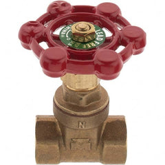 Value Collection - 1/4" Pipe, FNPT x FNPT Bronze Solid Wedge Gate Valve - 200 WOG, 125 WSP, For Use with Plumbing Application - Benchmark Tooling