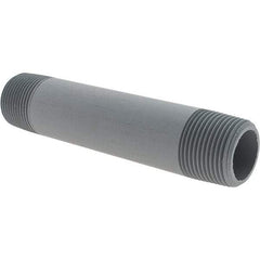 Value Collection - 1" Pipe, 6" Long CPVC Threaded Plastic Pipe Nipple - Gray - Benchmark Tooling