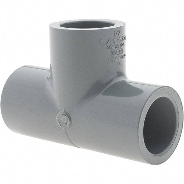 Value Collection - 1/2" CPVC Plastic Pipe Tee - Slip x Slip x Slip End Connections - Benchmark Tooling