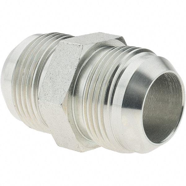 Value Collection - 1" Tube OD, 37° Steel Flared Tube Union - 3/4-16 SAE-ORB, Flare x SAE-ORB Ends - Benchmark Tooling