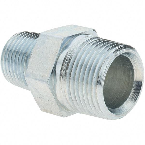 Value Collection - 3/4 x 3/4 Male Thread, Steel Industrial Pipe Hex Nipple - MNPTF x MNPTF - Benchmark Tooling