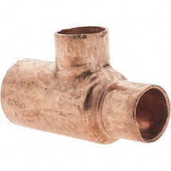 Value Collection - 3/4 x 1/2 x 1/2" Wrot Copper Pipe Reducing Tee - C x C x C - Benchmark Tooling