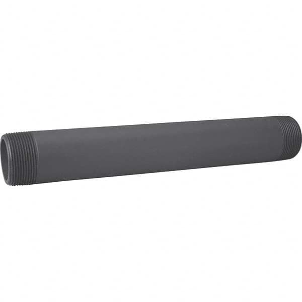 Value Collection - 1" Pipe, 5" Long PVC Threaded Plastic Pipe Nipple - Gray - Benchmark Tooling