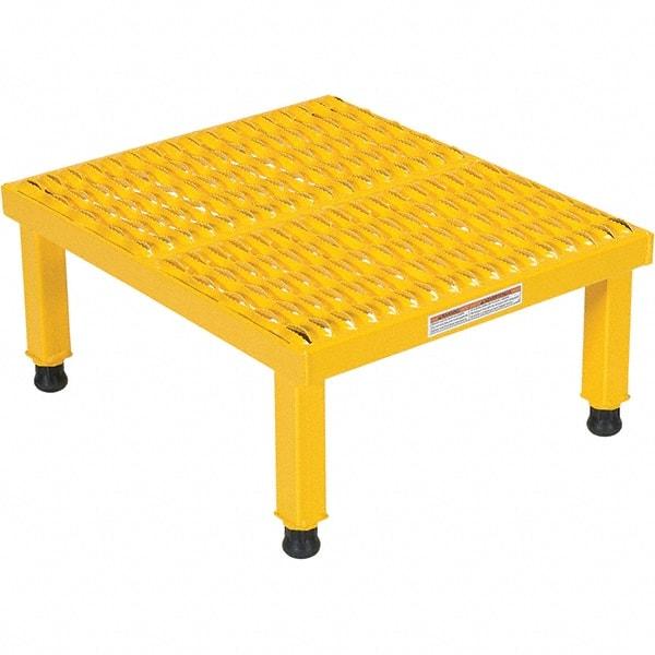 Vestil - 9" High x 19" Wide x 24" Deep, Yellow Step Stand - Steel, 500 Lb Capacity - Benchmark Tooling