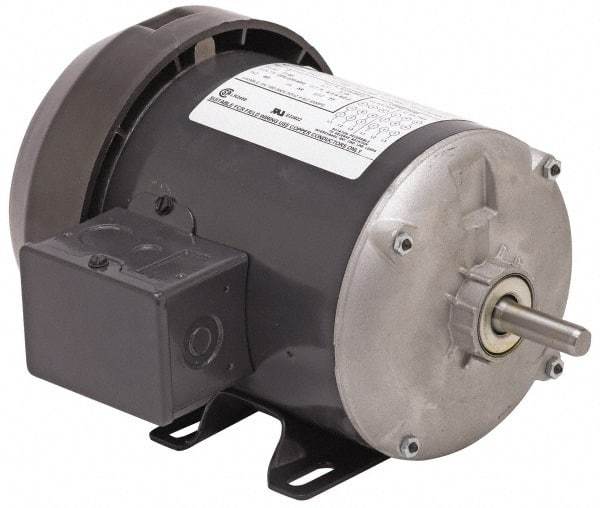 US Motors - 1/2 hp, TEFC Enclosure, No Thermal Protection, 1,425 RPM, 110/220 Volt, 50 Hz, Industrial Electric AC/DC Motor - Size 56 Frame, Rigid Mount, 1 Speed, Ball Bearings, 8.4/4.2 Full Load Amps, B Class Insulation, Reversible - Benchmark Tooling