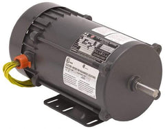 US Motors - TEFC Enclosure, Auto Thermal Protection, 3,450 RPM, 115/230 Volt, 60 Hz, Industrial Electric AC/DC Motor - Size 56 Frame, C-Face Mount, 1 Speed, Ball Bearings, 12.0/6.0 Full Load Amps, B Class Insulation, Reversible - Benchmark Tooling