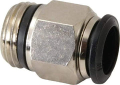 Alpha Technologies - 14mm Outside Diam, 1/2 Universal, Nickel Plated Brass Push-to-Connect Tube Male Connector - 250 Max psi, Tube to Universal Thread Connection, Buna O-Ring - Benchmark Tooling