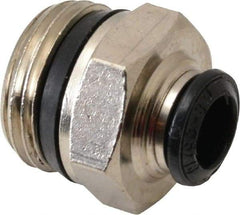 Alpha Technologies - 8mm Outside Diam, 1/2 Universal, Nickel Plated Brass Push-to-Connect Tube Male Connector - 250 Max psi, Tube to Universal Thread Connection, Buna O-Ring - Benchmark Tooling