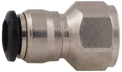 Alpha Technologies - 3mm Outside Diam, M5 Metric, Nickel Plated Brass Push-to-Connect Tube Female Connector - 250 Max psi, Tube to Female BSPP Connection, Buna O-Ring - Benchmark Tooling