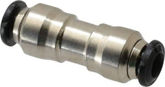 Alpha Technologies - 3mm Outside Diam, Nickel Plated Brass Push-to-Connect Tube Union - 250 Max psi, Tube to Tube Connection, Buna O-Ring - Benchmark Tooling