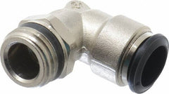 Alpha Technologies - 14mm Outside Diam, 1/2 Universal, Nickel Plated Brass Push-to-Connect Tube Male Swivel Elbow - 250 Max psi, Tube to Universal Thread Connection, Buna O-Ring - Benchmark Tooling