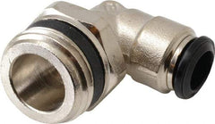 Alpha Technologies - 8mm Outside Diam, 1/2 Universal, Nickel Plated Brass Push-to-Connect Tube Male Swivel Elbow - 250 Max psi, Tube to Universal Thread Connection, Buna O-Ring - Benchmark Tooling