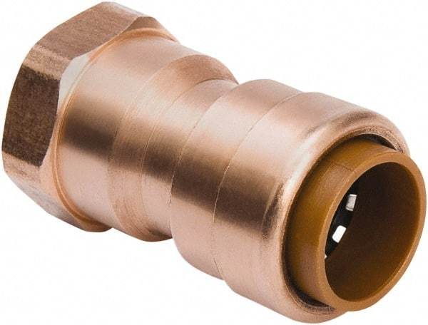 B&K Mueller - 1/2" Outside Diam, Metal Push-to-Connect Tube Female Connector - 200 Max psi, Tube to Female NPT Connection, Rubber O-Ring - Benchmark Tooling