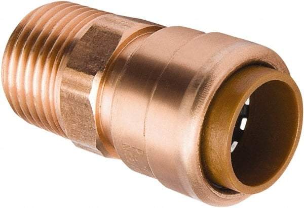 B&K Mueller - 3/4" Outside Diam, Metal Push-to-Connect Tube Male Connector - 200 Max psi, Tube to Male NPT Connection, Rubber O-Ring - Benchmark Tooling