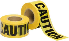 Ability One - 1,000' Long x 3" Wide Roll, Polyethylene, Black & Yellow Barricade Tape - Message: CAUTION - Benchmark Tooling