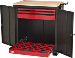 Huot - 4 Drawer NC/CNC Cabinet Modular Workstation - For Use HSK 63A, Holds 30 Tools, 34 Inches Wide x 39 Inches High x 23 Inches Deep, 285 Lbs. Load Capacity - Benchmark Tooling