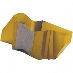 Tool-Flo - 3142FLG Grade AC50, 3.61mm Cutting Width Carbide Grooving Insert - 4.57mm Max Depth of Cut, Right Hand, 0.005 to 0.01" Corner Radius, TiAlN Finish - Benchmark Tooling