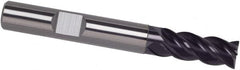 Guhring - 1", 1-1/2" LOC, 1" Shank Diam, 5" OAL, 4 Flute, Solid Carbide Square End Mill - Single End, FIREX Finish, Spiral Flute, 35/38° Helix, Centercutting, Right Hand Cut, Right Hand Flute, Series 4251 - Benchmark Tooling