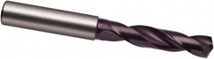 Guhring - 35/64" 140° Spiral Flute Solid Carbide Screw Machine Drill Bit - FIREX Finish, Right Hand Cut, 60mm Flute Length, 107mm OAL, SU Point, Straight Shank - Benchmark Tooling