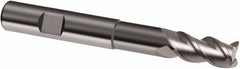 Guhring - 8mm, 12mm LOC, 8mm Shank Diam, 75mm OAL, 3 Flute, Solid Carbide Square End Mill - Single End, Uncoated, Spiral Flute, 39/40/41° Helix, Centercutting, Right Hand Cut, Right Hand Flute, Series 6703 - Benchmark Tooling
