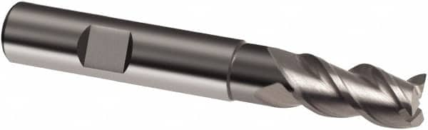 Guhring - 8mm, 16mm LOC, 8mm Shank Diam, 63mm OAL, 3 Flute, Solid Carbide Square End Mill - Single End, Uncoated, Spiral Flute, 39/40/41° Helix, Centercutting, Right Hand Cut, Right Hand Flute, Series 6702 - Benchmark Tooling