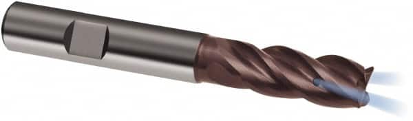 Guhring - 16mm, 32mm LOC, 16mm Shank Diam, 92mm OAL, 4 Flute, Solid Carbide Square End Mill - Single End, Nano-A Finish, Spiral Flute, 36/38° Helix, Centercutting, Right Hand Cut, Right Hand Flute, Series 6701 - Benchmark Tooling