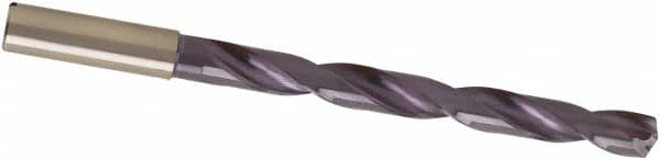 Guhring - 4.5mm, 140° Point, Spiral Flute, Solid Carbide Taper Length Drill Bit - nano-A Finish, 45mm Flute Length, 85mm OAL, Series 5746 - Benchmark Tooling